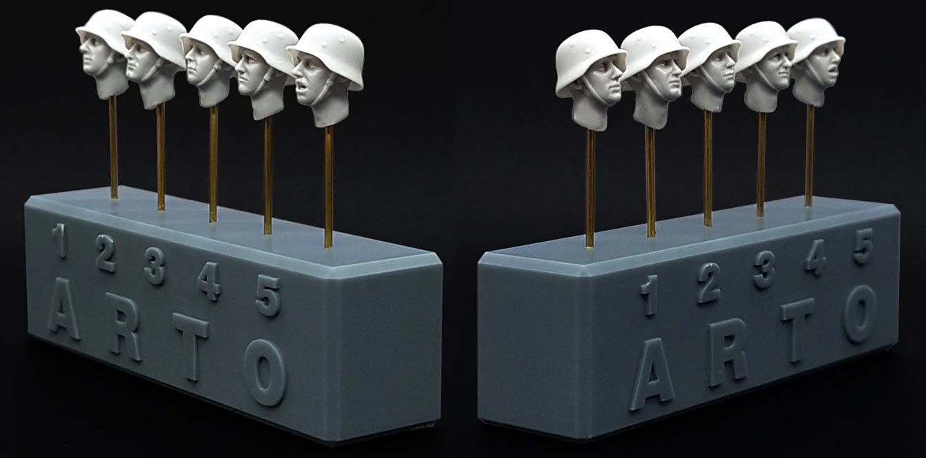 German M35-M40 Helmet Heads-2